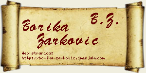 Borika Žarković vizit kartica